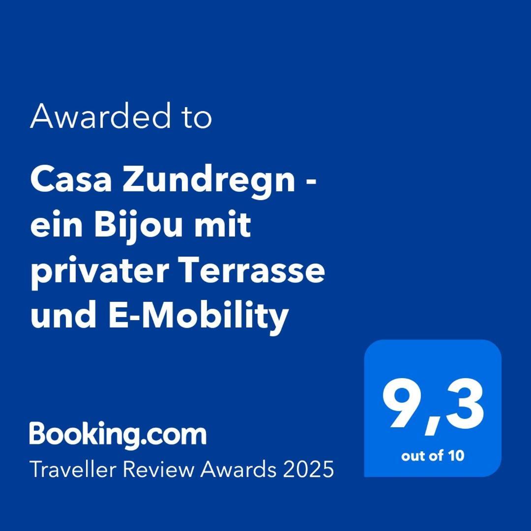 Casa Zundregn - Ein Bijou Mit Privater Terrasse Und E-Mobility Daire Savognin Dış mekan fotoğraf